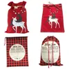 Gepersonaliseerde Santa Claus Gift Sack Hoge Kwaliteit Kerstdecoratie Sacks Candy Tas voor Kinderen Home Feestartikelen 6 stijlen