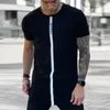 T-shirts 2021 män T-shirt Streetwear Casual Short Sleeve Toppar Tees Basic Stretch Mens Kläder Chemise Homme
