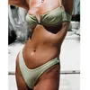 Сексуальный женский купальник из двух частей набор купальников DOT печатный толчок повязки бикини женщин underwire пляж носить v-образным вырезом бикини 210702