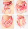 Vintage Cerkew Kwiat Jedwabny Szalik Szyfonowy Kobiety Drukuj Kwadraty Szaliki Palatynka Chusteczka Lady Bag Neck Scarf Bandanna 65 * 65 cm 100 Styl