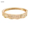 Wholesale Gold Color Cuff Bracelet Morocco Women Ethnic Wedding Jewelry Dubai Rhinestone Side Open Bangles Bridal Gift Q0719