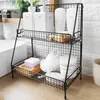 Folding Iron Storage Shelf Rack for Cosmetics Kitchen Bathroom Shelves Bonsai Pot Display Organizer Y200429