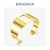 Enfashion Lettre Initiale Bracelets pour Femmes Creux Alphabet Ouvert Bracelets En Acier Inoxydable Or Couleur Bijoux De Mode Cadeaux B2163 Q0720
