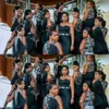 2021 Nya Afrikanska svarta Billiga Bridesmaids Klänningar One Shoulder Mermaid Crystal With Bow Formell Plus Size Maid of Honors Wedding Guest Gowns