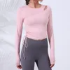 Donna di abbigliamento top per magliette per magliette da pista fusta yoga indossare fitness sports sports rotonda a rete rotonda in rete traspirante in corsa rapida a manica lunga