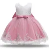 Princesse Enfants Fille Fleur Broderie Robes Bébé Filles Robe De Baptême Robe Formelle Festival Toddler 1er Fête D'anniversaire Outfit Q0716