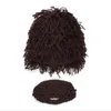 Perruque parentale Chapeaux de barbe Hobo Mad Scientist Caveman Tricoté à la main Bonnets d'hiver chauds Hommes enfants Cadeaux d'Halloween Bonnets de fête drôles Y3288087