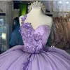 Одно плечо платья Quinceanera Sweetheart Sweet 15 Applique Birthday Ball Gown vestido de fiesta 294M