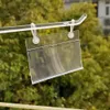 Retail Supplies PVC Plastic Tag Sign Label Display Clip Holder 2 Hang Buckles Supermarket Basket Shelf Stand Hook Rack 50pcs8825635