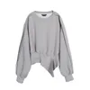 Lanmrem Gary Gary Redonda Round-Modela Longa Pullover Irregular Pullover All-Match Autumn Sweatshirt Para Moda feminina 2A1231 201203