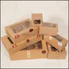 Gift Event Festive Party Supplies Home & Gardengift Wrap Large Brown Muffin Packaging 6 Cupcake Boxes 8,Kraft Paper Cake Box With Pvc Window