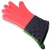 Extended Silicone Handskar Hög temperaturbeständig silikonvärmeisolering Mikrovågsugn Anti-Scald Vattentät Non-Slip Glove 210622