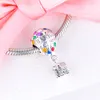 Colorful Hot Air Balloon Pendant for Charm Bracelet Family Bond Round Beads For Jewelry Making Fashion DIY Kralen Charms Q0531