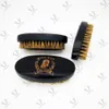 MOQ 50 PCS LOGO Personnalisé Brosse à Barbe Noire pour Moustache Barbe Manche en Bois avec Poils de Sanglier Moustaches Poils du Visage Brosses Hommes Kits de Toilettage