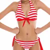 Badkläder Set Striped Baddräkt Mode Beachwear Badkläder Stripe Kvinna Badkläder Suit Bikinis 210702