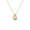 ORYANA 925 Sterling Silver Simple Gold Waterdrop necklace for women Classic Dainty Gift Fine Jewelry Best Gift Q0531