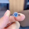 luxurious atmosphere women's 925 silver pure natural sapphire ring engagement party gift jewelry