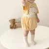 Robe d'été imprimé ensemble bébé garçon et fille dessin animé deux pièces coton ensemble enfants vêtements 210701