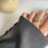 El más nuevo estilo de moda anillo de cadena de Color dorado para mujer A-Z letra anillo con apertura ajustable joyería Femelle Bague219n