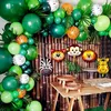 109 stks Palm Blad Dier Ballonnen Garland Arch Kit Jungle Safari Party Levert Gunsten Kinderen Verjaardagsfeestje Baby Shower Boy Decor 210626