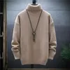 Męskie swetry zimowe dikke mannen slanke trui effen kleur coltrui truien mens koreaanse casual Lange Mouw Jassenmen's