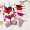 Seksi Kadınlar Dantel 2 ADET Push Up Sutyen Set Beyaz Rhinestone Bralette Mektubu İki Adet Intimate Suit Zarif Bayanlar Lingerie Iç Çamaşırı X0526