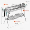 High Quality BBQ Charcoal Grill Portable Foldable Stainless Steel Barbecue Stove Shelf for Outdoor Garden Family Party WLL786