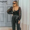 Yojoceli lábios sexy jacquard mola blusa elegante preto casual praia fresco chique mulheres tops blusas 210609