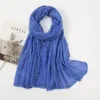 코튼 스카프 반짝이 스카프 일반 스카프 단단한 색상 히 자브 진주 shawls 여성 무슬림 터번 패션 헤드 밴드 랩