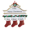 2021 Ornamenti di calzini natalizi decorazioni in quarantena sopravvissuto in resina ornamento creativo decorazioni per alberi da regalo per calzini Famiglia fai -da -te Nome