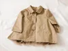 Baby Autumn Jacket Infantil Girl Coat Spring Toddler Trench Double Breast Windbreaker för Girls Kids Outwear för 1-6T