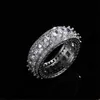 Choucong Brand Luxury Smycken 925 Sterling Silver Fill Full T Princess Cut White Topaz CZ Diamond Gemstones Party Moissanite Women Wedding Band Ring för kärleksgåva
