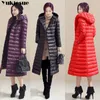 Spring Plus Size 3XL Long Womens Down Jackets Ultra Light 90% Duck Coat Winter Hoodie Puffer Jacket womens parkas 210608