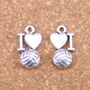 120 Stück antik versilbert und bronzefarben „Ich liebe Volleyball“-Charms-Anhänger für DIY-Halskette, Armband, Armreif, 16 x 9 mm