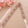 Stehe di nozze Stesthfar perle fatte a mano perle cinghia rosa in oro rosa cristallo da sposa per abiti