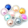 18mm Gingembre Snaps Cristal Strass Faux Perle Charme Diy Bijoux Fit Snap Bouton Bracelet Collier Jewelr