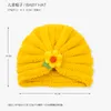 En vrac 20 pc/lot nouveau Turban tricoté bébé filles garçons automne hiver chaud tricot bonnets casquettes pour enfants fleur casquette chapeau enfants bandeau