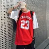 Iidossan Letter Print Tシャツメンズスポーツ半袖Tシャツバスケットボールジョガーズ服HIPHOP特大トップ210629