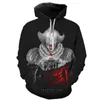 Amerian New Horror Movie Chapter Two Two 3D Hoodies Men Men Casual Sweatshirts IT PennyWise Cosplay Chucky Sweatshirt 201020