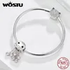 WOSTU Tropical Octopus Dangle Charm 925 Perles De Cristal En Argent Sterling Fit Original Bracelet Pendentif Argent 925 Bijoux CTC081 Q0531