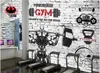 Custom photo wallpaper 3d gym murals wallpaper Modern brick wall sports fitness club image wall background decorative wall papers