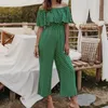 Women's Jumpsuits & Rompers Polka Dot Shoulder Siamese Casual Pants Summer Cotton Wrapped Chest High Waist Wide Leg Commuter Clothing