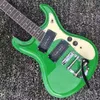 Custom Ventures Mosrite Zero Electric Guitar Fret Johnny Ramone Dark Green with Bigs Tremolo Tailpiece Black P-90 Pickups Vintage Tuners