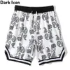Bandana Shorts Men Color Block Ribbon High Street Men's Shorts Black White Shorts for Men 210603