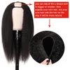 Kinky Straight U Part Wig For Back Women Brazilian Human Hair Machine Made