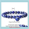 Perlé, Brins Bijouxhaute Qualité Pierre Naturelle Lapis Lazuli Perlé Bracelets Pour Femmes Hommes Mode Énergie Bracelet Élastique Bijoux Cadeau