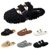 Hösten nyaste kvinnors nyligen tofflor Vintermetallkedja All Inclusive Wool Slipper for Women Outer Wear Plus Big Szie Muller Half Drag Shoes 35-40 749