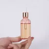 10pcs/lot 5-100ml Rose-Gold Cap Pink Glass Dropper Pipette Bottles for essence liquidEssential/massage Oil Refillable Container