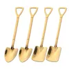 Kaffe Spoon Satser Rostfritt Stål Retro Iron Shovel Ice Cream Spoons Creative -Spoon Fashion 4PCS / Set Porslin CGY104