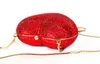 Bolsos de embrague de cristal de lujo Bolso de noche de embrague de corazón rojo Bolsos de cristal de lujo formales Bolsos de boda de mujer monedero pochette SC010 211123